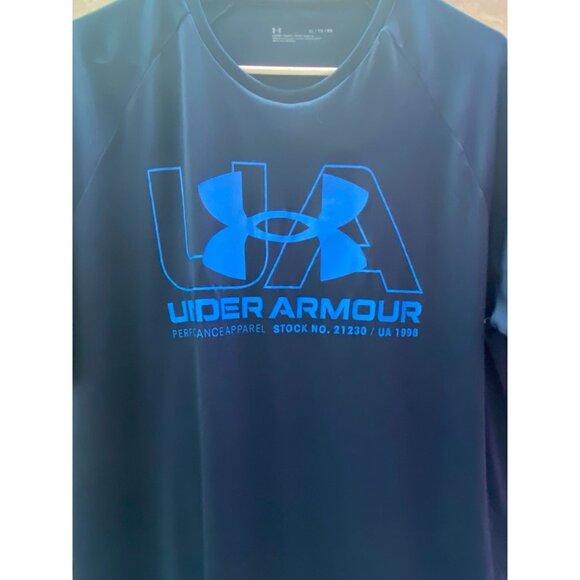 Under Armour Men's Blue Size XL Loose Tee Shirt 100% Polyester Made 2021 - Picture 3 of 5